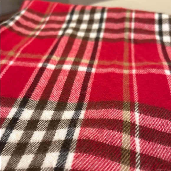 WINTER SALE Red and Brown Nova Check Large Wrap Scarf Italy - Picture 3 of 4